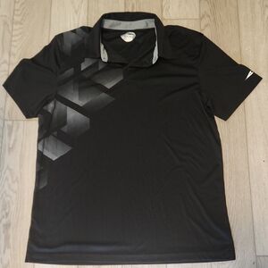 Grand Slam Black and Gray Geometric Polo Shirt